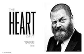  "The Heart of It: Beowulf Sheehan's author portraits tell a full story" with black-and-white image of Nick Otterman winking at camera. Link to PDF