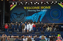 The finale of the "Welcome Home" concert on a large outdoor stage at West Potomac Park