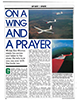 Opening spread for Off Duty story "On a Wing and a Prayer." Link to PDF